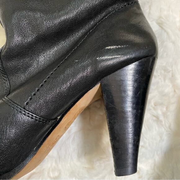 KORS Michael Kors Womens Tall Leather Boots Size 7 Black Designer Convertible - Picture 13 of 14